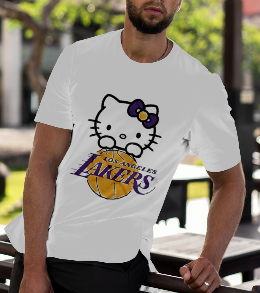 Hello Kitty Los Angeles Lakers Basketball Collaboration T-Shirt
