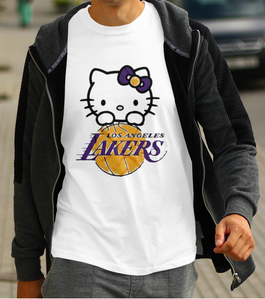 Hello Kitty Los Angeles Lakers Basketball Collaboration T-Shirt