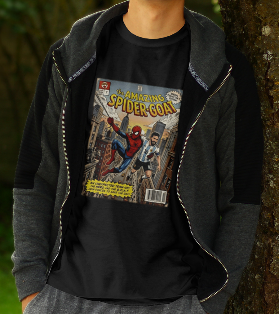 The Amazing Spider GOAT Lionel Messi Argentina National Team Spider Man Comic Edition T-Shirt