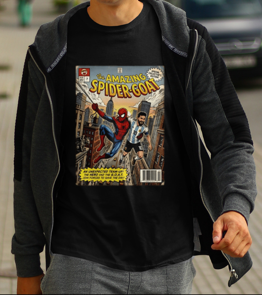 The Amazing Spider GOAT Lionel Messi Argentina National Team Spider Man Comic Edition T-Shirt