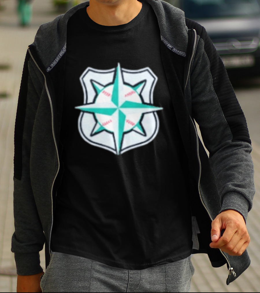 2026 Mariners Law Enforcement Appreciation Day Compass Shield T-Shirt