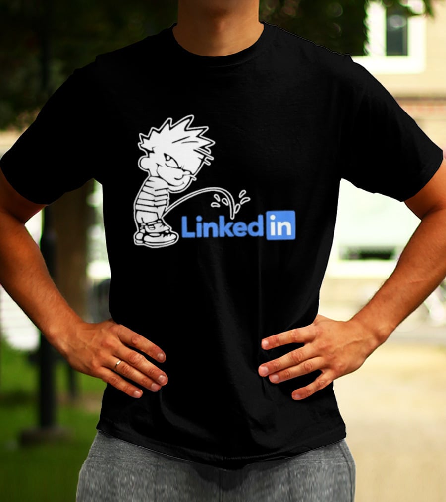 Calvin Pissing LinkedIn T-Shirt