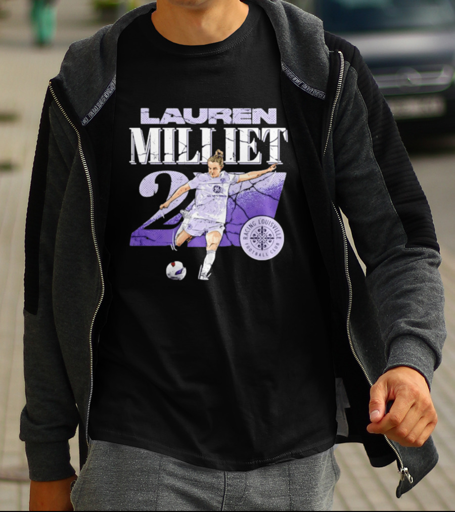 Lauren Milliet Racing Louisville FC 26 Soccer Player T-Shirt