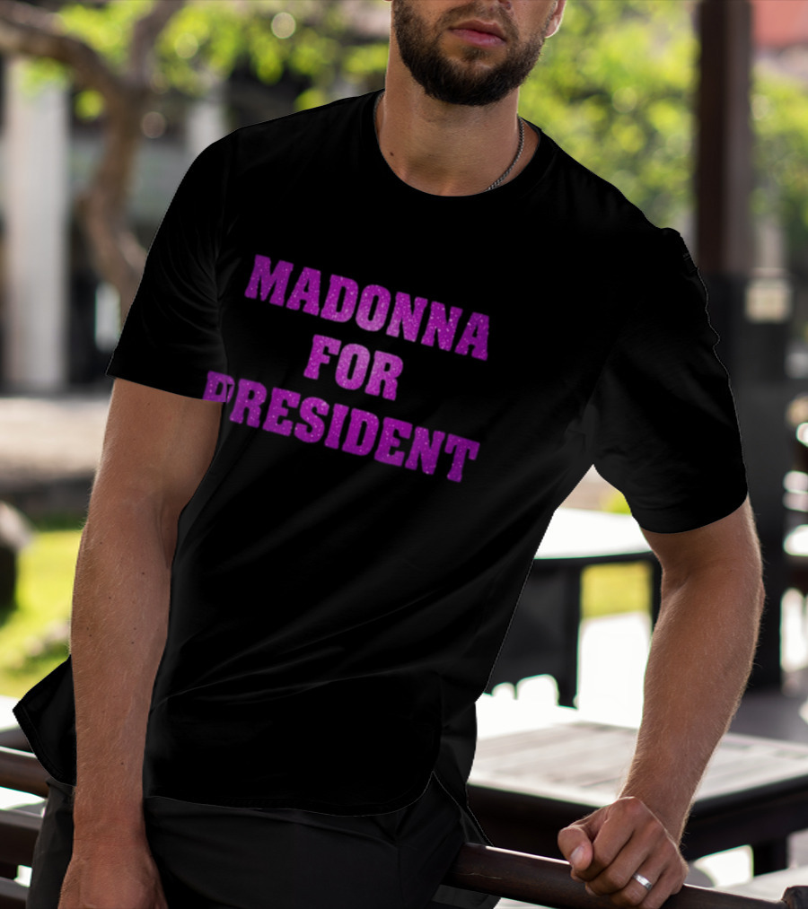 Madonna For President Glitter Purple T-Shirt