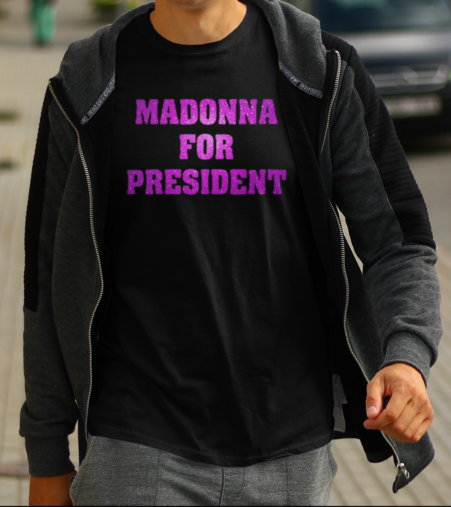 Madonna For President Glitter Purple T-Shirt