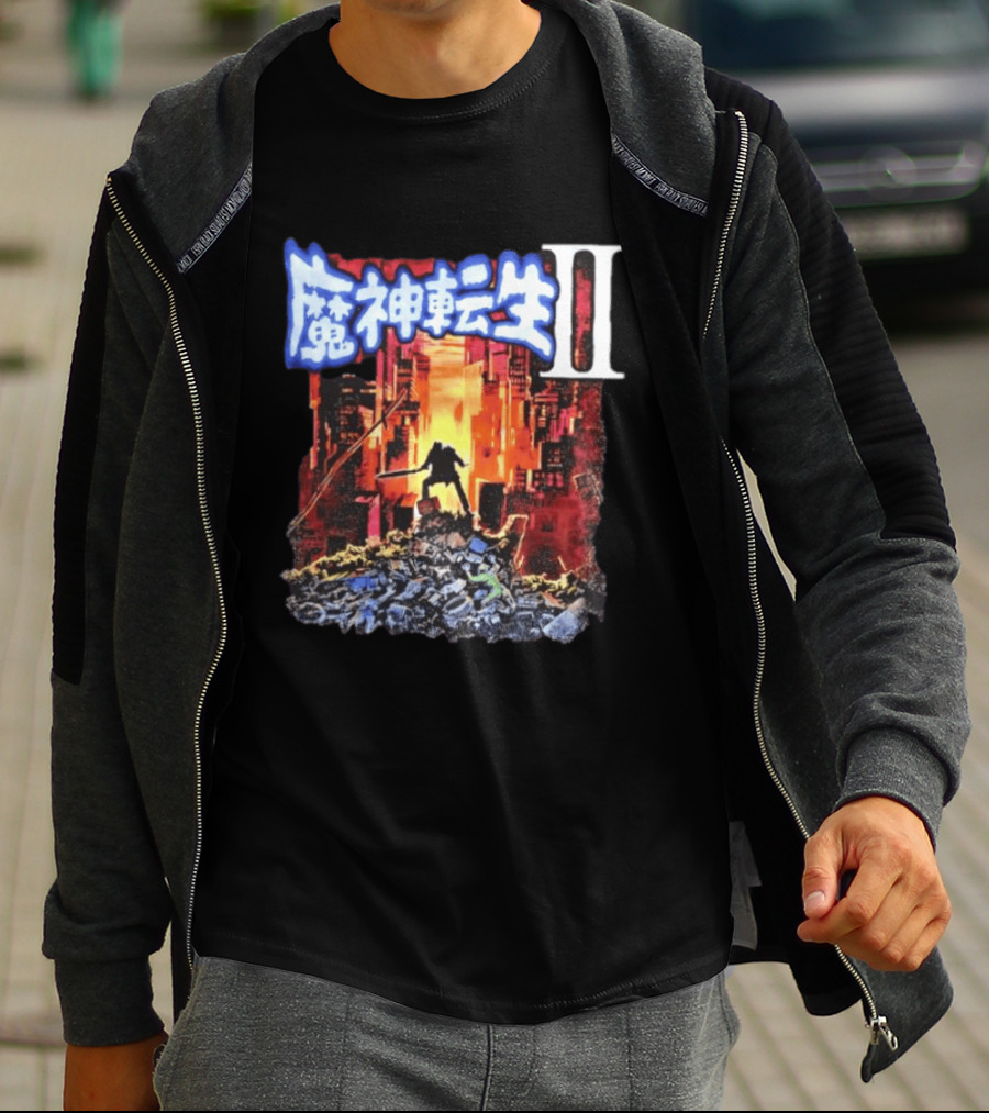 Majintensei II Ronin Warrior In Post Apocalyptic Cityscape T-Shirt