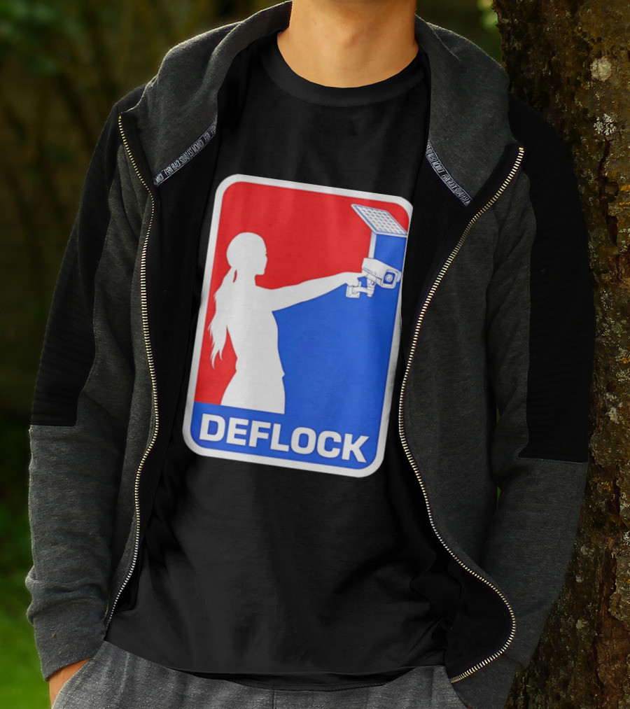 Deflock Woman Pointing At Security Camera T-Shirt