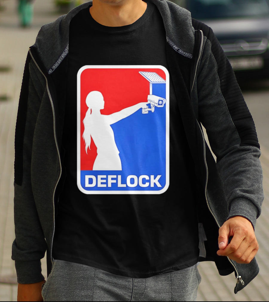 Deflock Woman Pointing At Security Camera T-Shirt