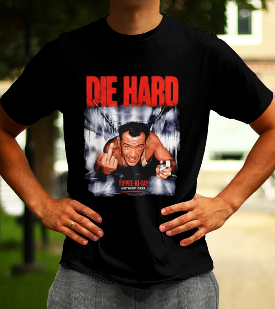 Die Hard 1988 Bruce Willis Yippee Ki Yay Motherfucker Iconic Action Movie Scene T-Shirt