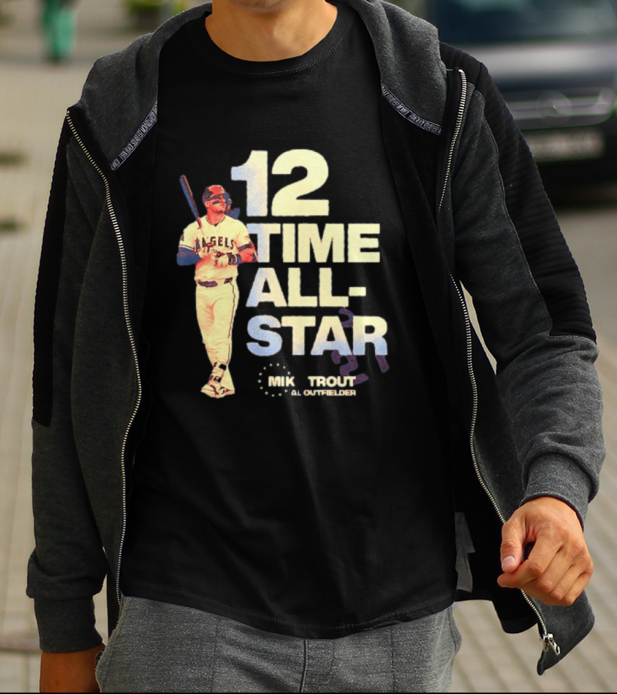 Mike Trout 12 Time All Star Los Angeles Angels MLB Baseball T-Shirt