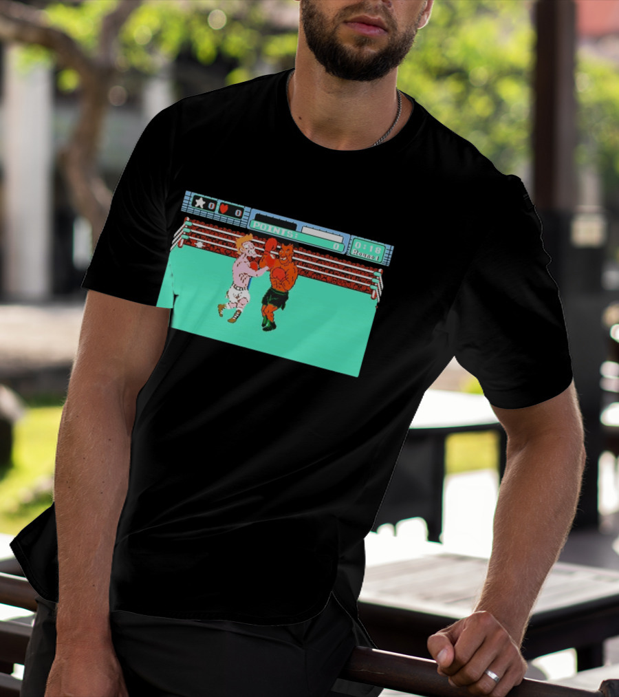 Punch Out NES Classic Mike Tyson Boxing Scene Retro 8 Bit Video Game T-Shirt