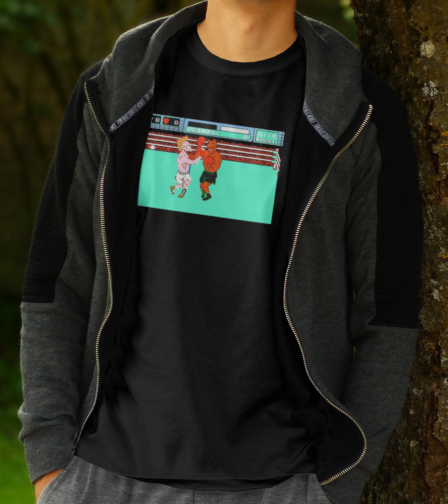 Punch Out NES Classic Mike Tyson Boxing Scene Retro 8 Bit Video Game T-Shirt