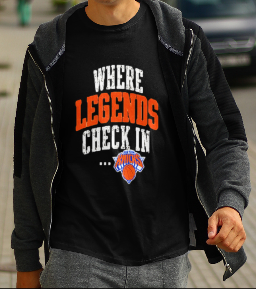 New York Knicks Where Legends Check In Basketball T-Shirt