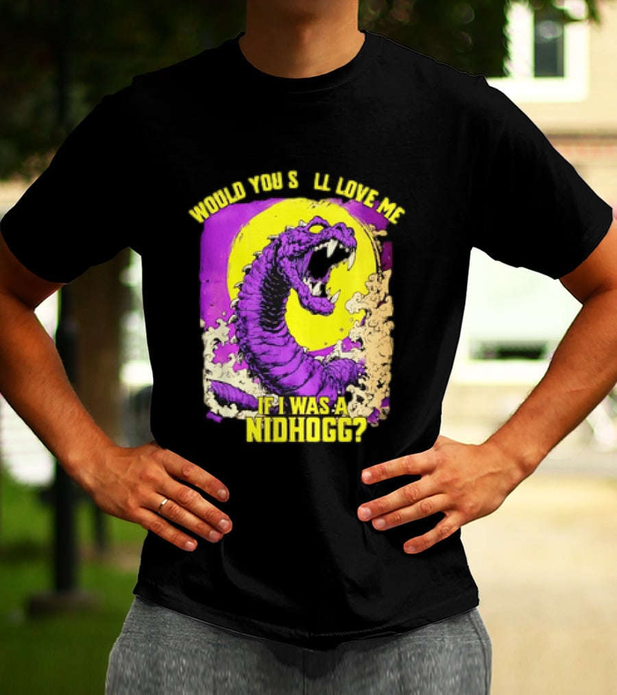Would You Still Love Me If I Was A Nidhogg Purple Monster Retro Aesthetic T-Shirt
