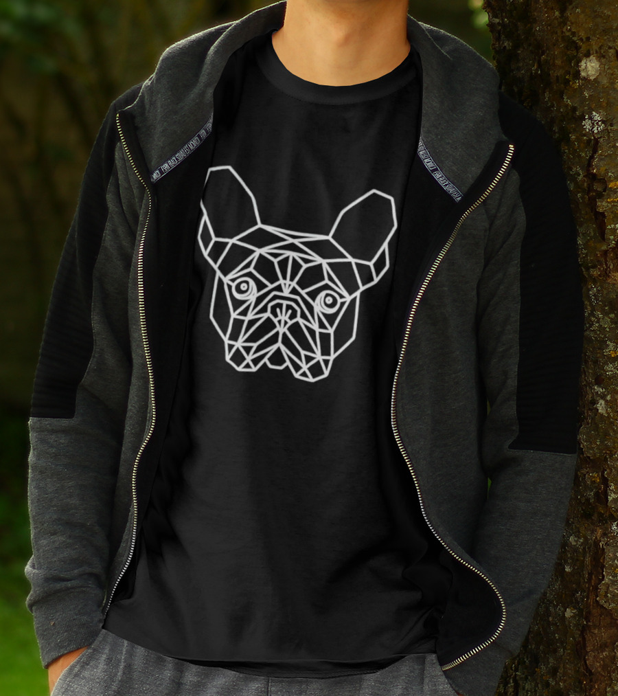 French Bulldog Low Poly Geometric Style Face T-Shirt