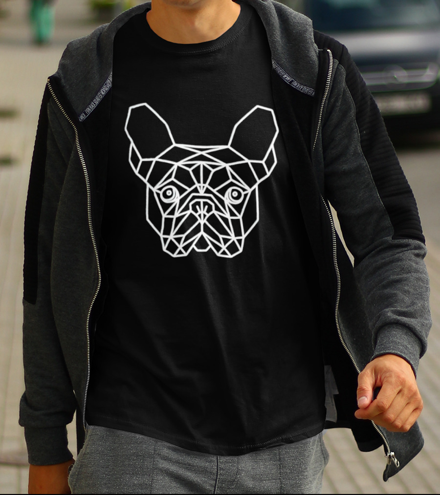 French Bulldog Low Poly Geometric Style Face T-Shirt