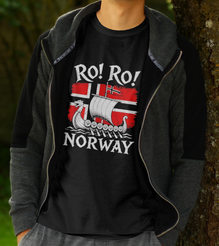 Ro Ro Norway Viking Longship Flag T-Shirt