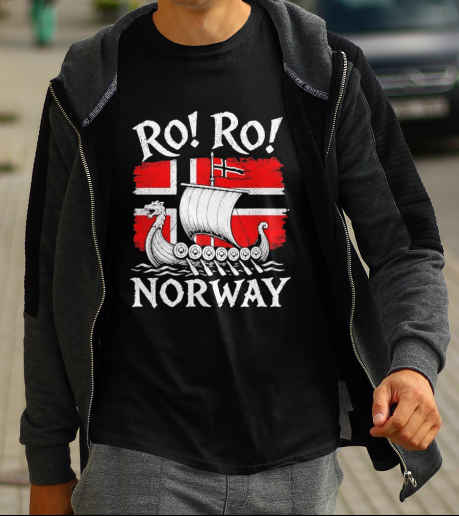 Ro Ro Norway Viking Longship Flag T-Shirt