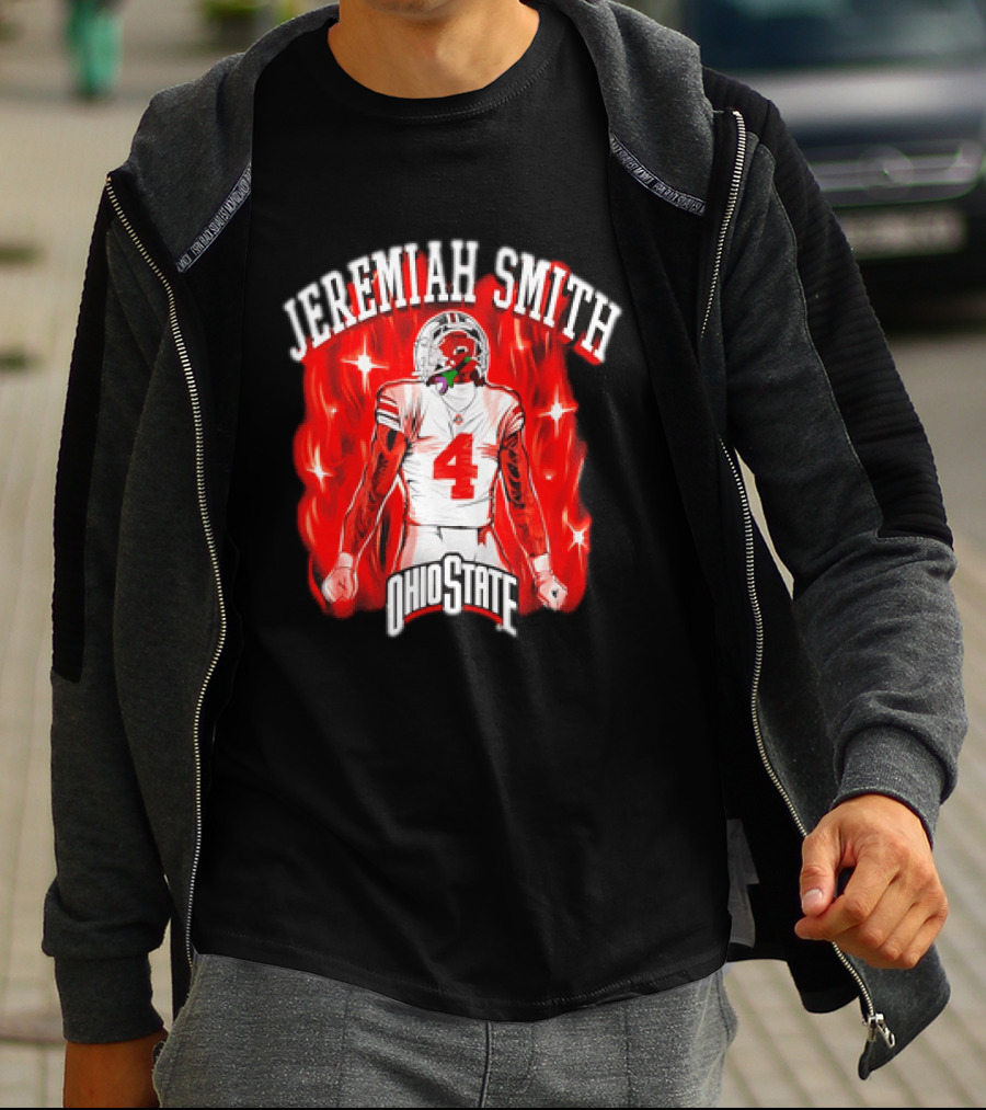 Jeremiah Smith Ohio State Buckeyes Number 4 Football Player T-Shirt