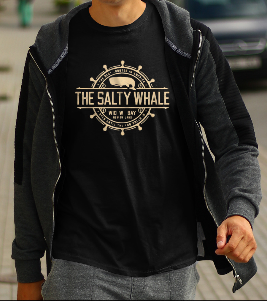 The Salty Whale Lobster In America Widows Bay New England Open Until The Fog Rolls T-Shirt