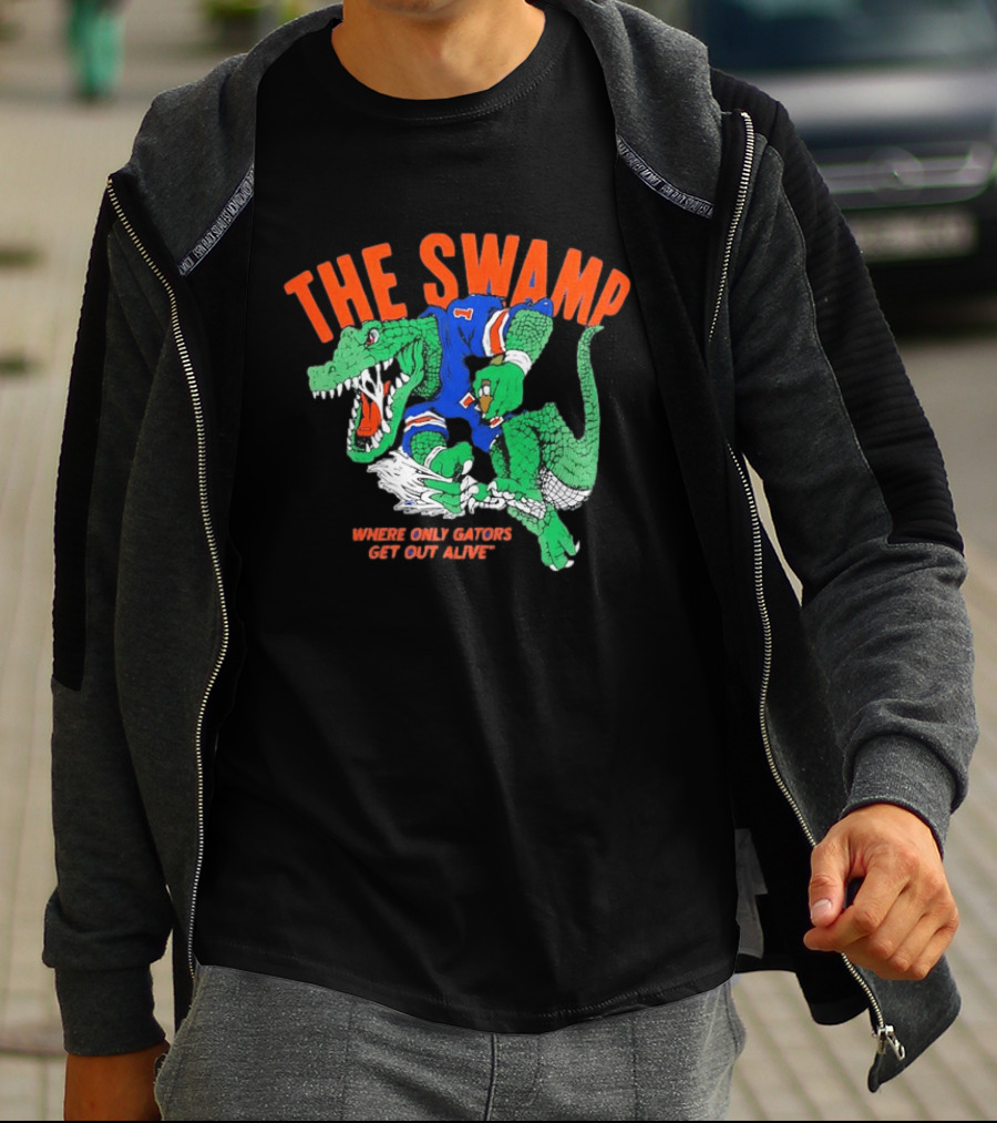 The Swamp Where Only Gators Get Out Alive Football Fandom T-Shirt