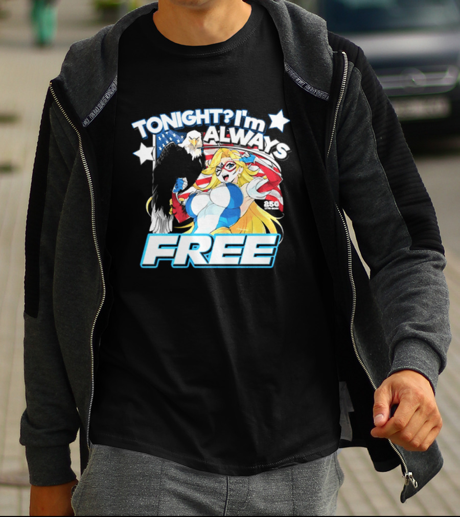 TONIGHT I'm Always Free America's 250th Anniversary 1776 2026 USA Flag Heroine T-Shirt