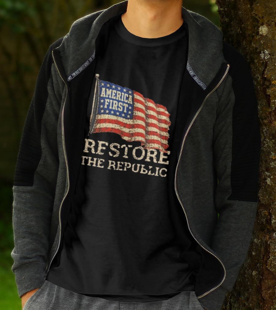 Restore The Republic America First Flag T-Shirt