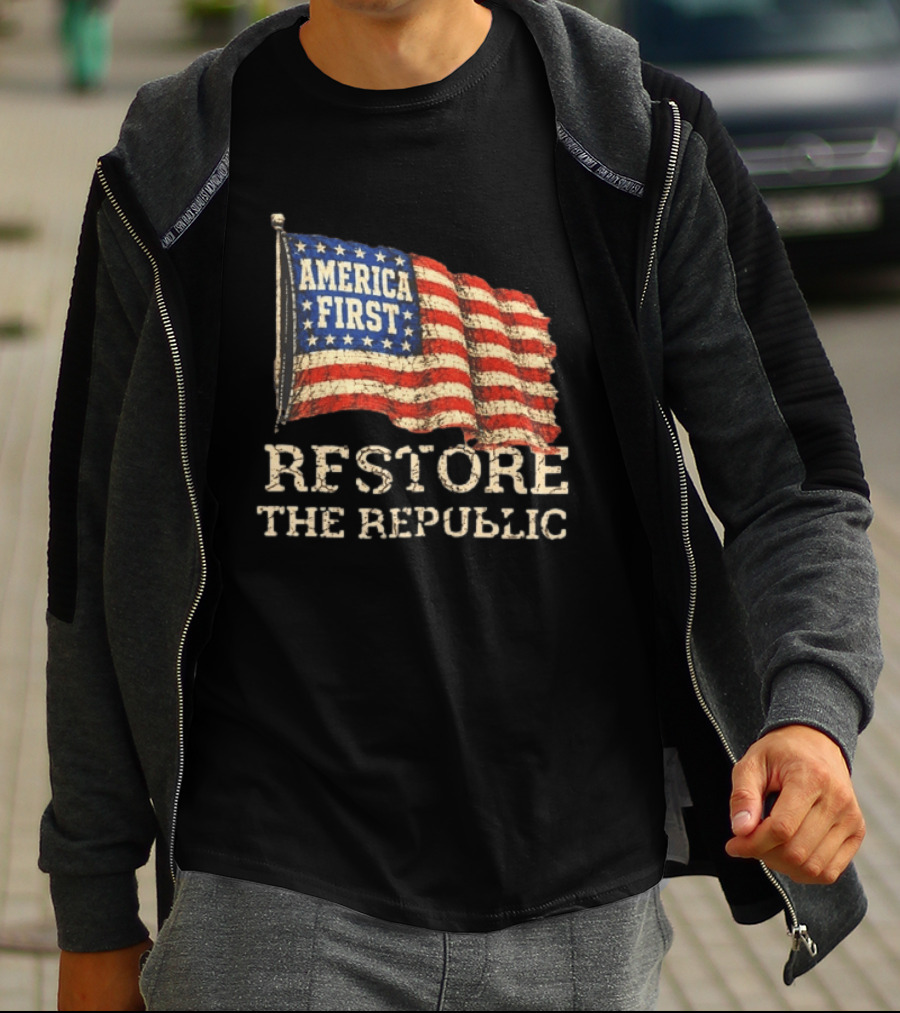 Restore The Republic America First Flag T-Shirt
