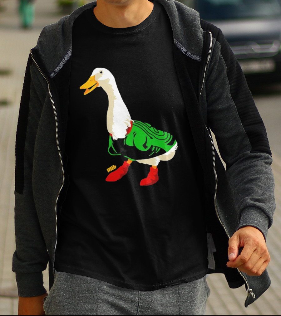 Y Si Si Duck Funny Quirky Cartoon Character In Bright Outfit T-Shirt