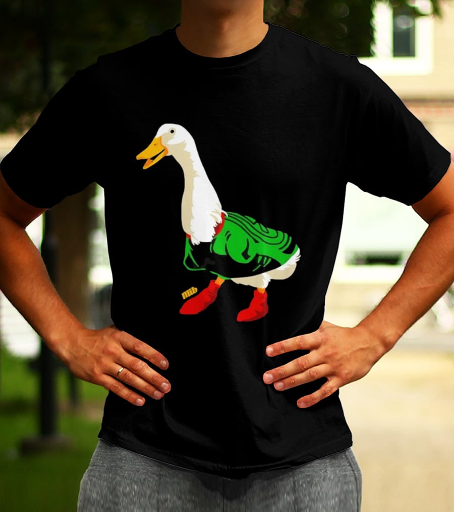 Y Si Si Duck Funny Quirky Cartoon Character In Bright Outfit T-Shirt