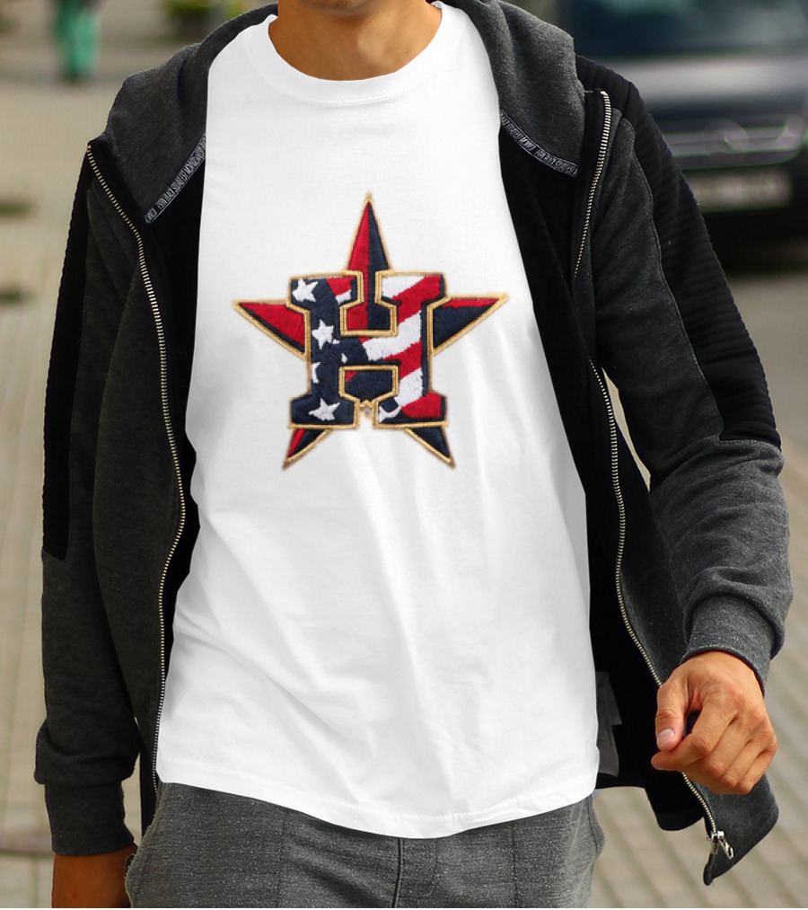 Astros Patriotic American Flag 2026 4th Of July Star H T-Shirt