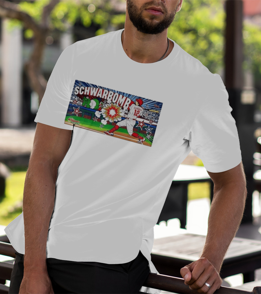 Schwarbomb Kyle Schwarber 12 Phillies MLB Phillie Phanatic Explosion Comic T-Shirt