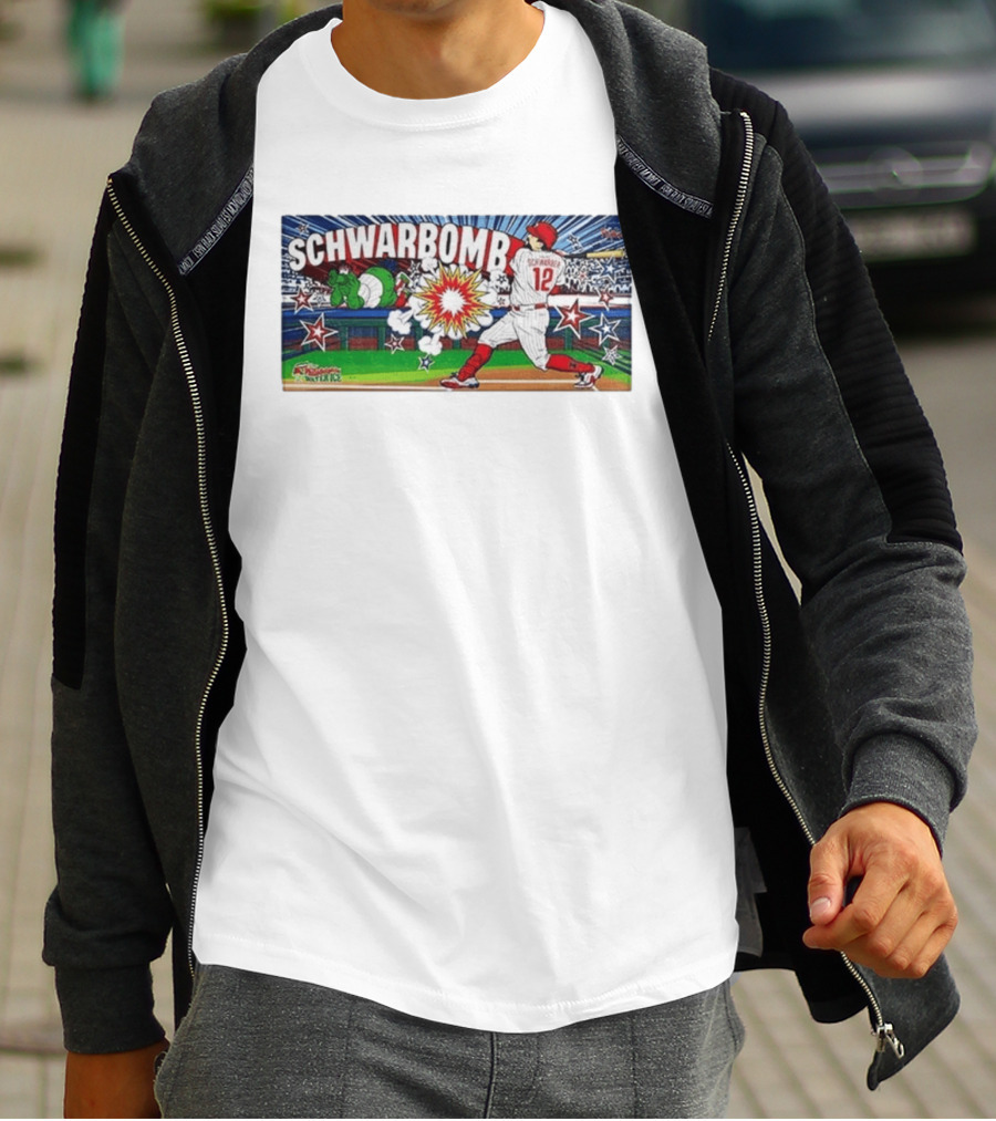 Schwarbomb Kyle Schwarber 12 Phillies MLB Phillie Phanatic Explosion Comic T-Shirt