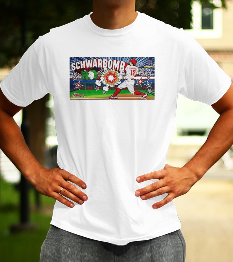 Schwarbomb Kyle Schwarber 12 Phillies MLB Phillie Phanatic Explosion Comic T-Shirt