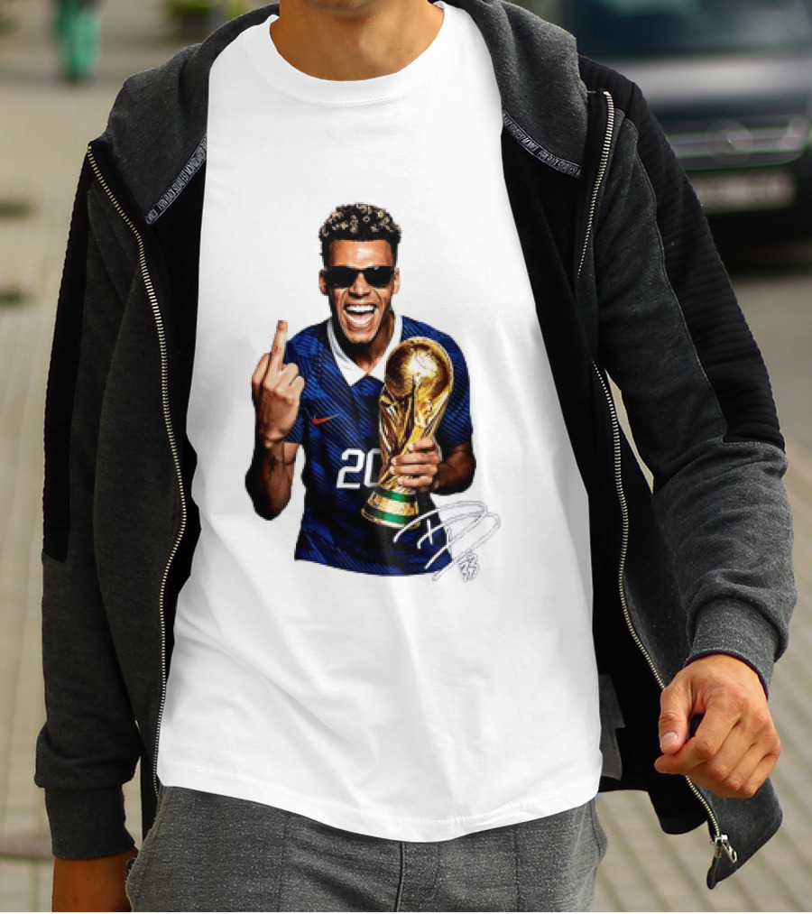 Desire Doue France National Team 20 Trophy Celebration Gesture T-Shirt