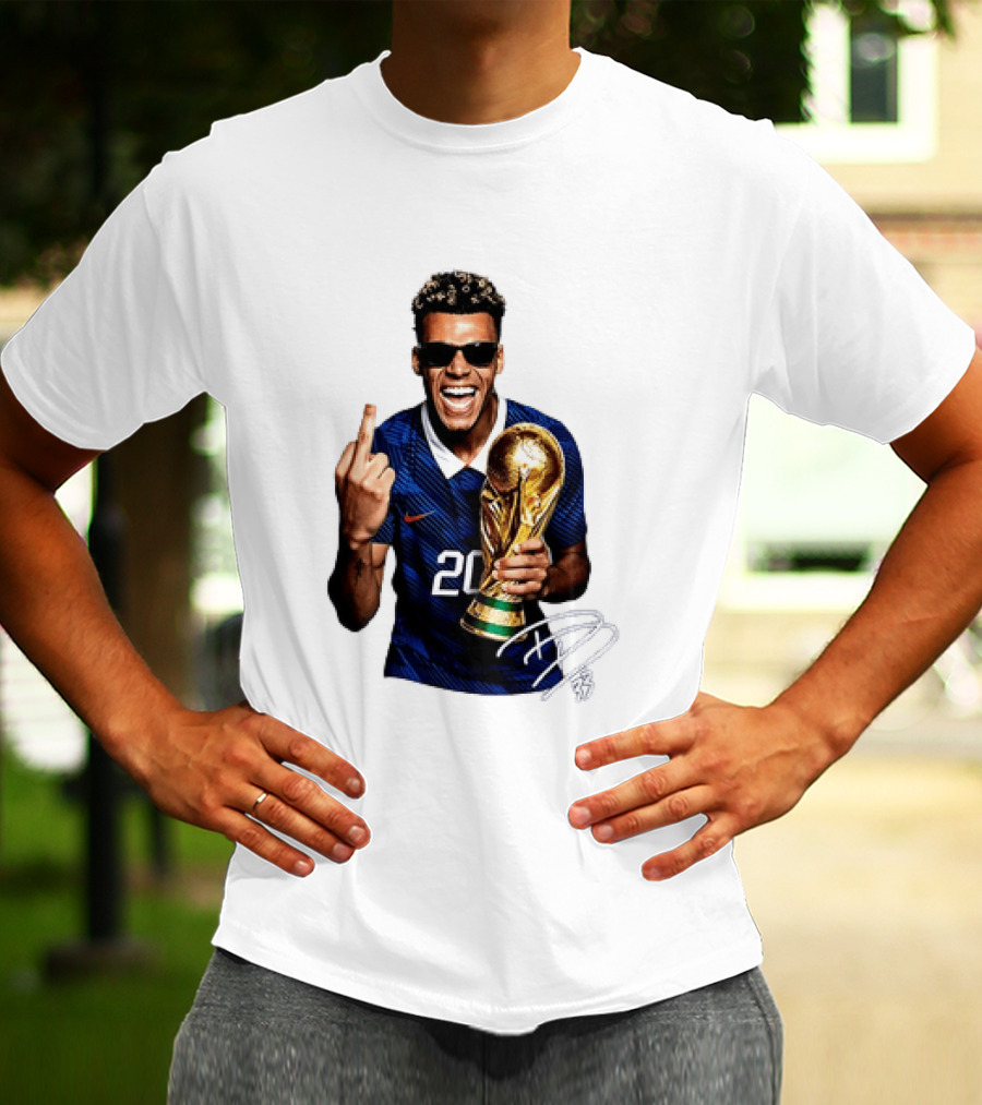 Desire Doue France National Team 20 Trophy Celebration Gesture T-Shirt