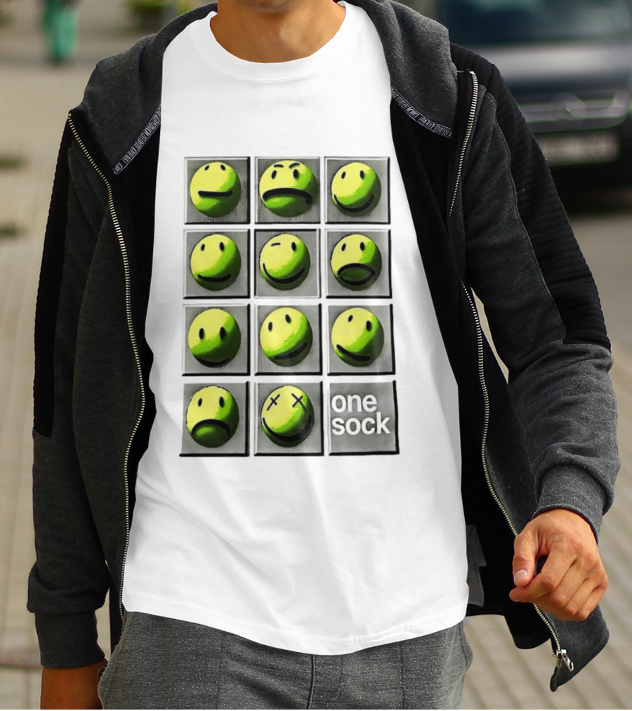 Emotions Smile Face Expressions One Sock T-Shirt