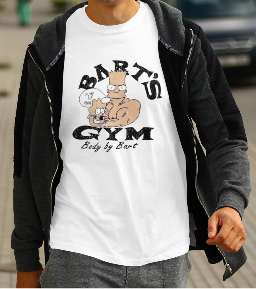 BART'S GYM Body By Bart Cartoon Characters T-Shirt