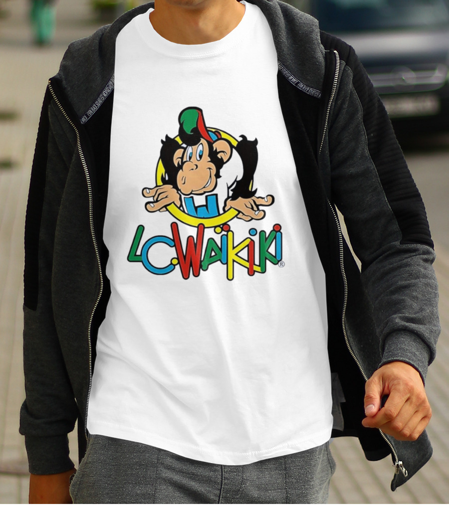 LC Waikiki Colorful Cartoon Monkey T-Shirt