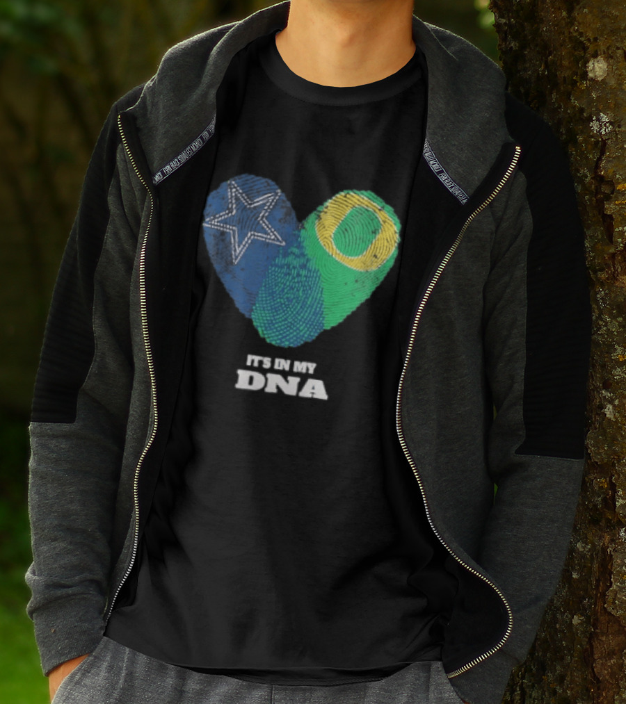 It's In My DNA Dallas Cowboys Oregon Ducks Heart Fingerprint T-Shirt