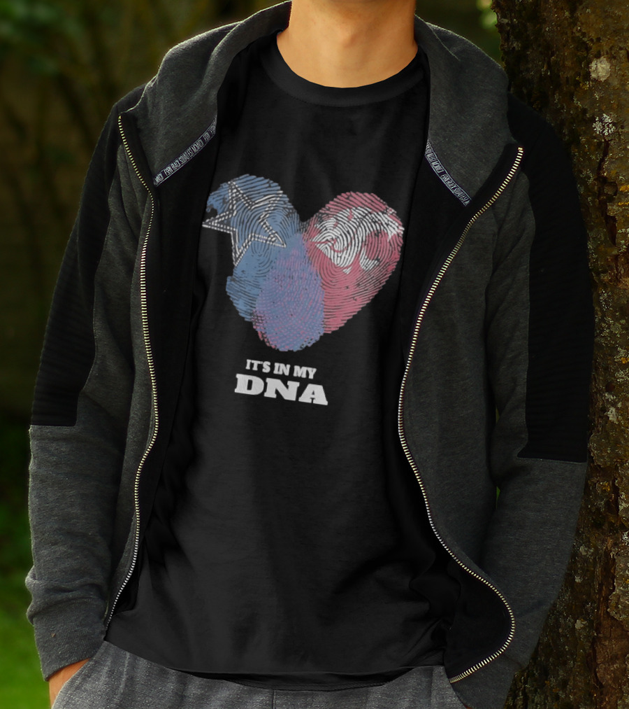 Cowboys Texas Tech Red Raiders It's In My DNA Fingerprint Heart T-Shirt