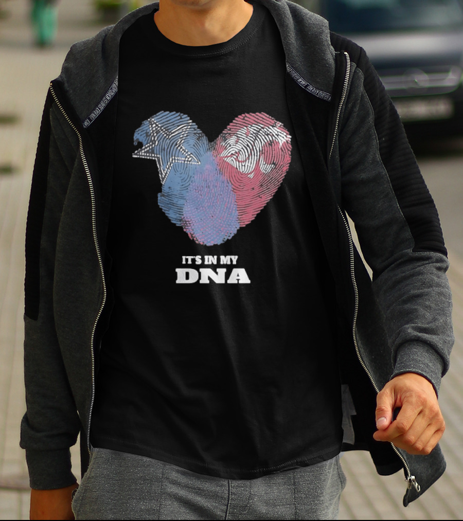 Cowboys Texas Tech Red Raiders It's In My DNA Fingerprint Heart T-Shirt