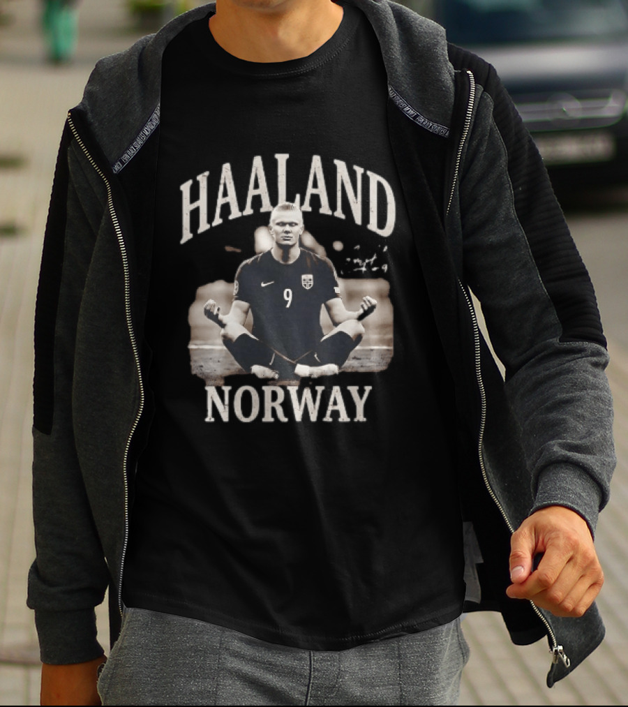 Haaland Meditating Norway Soccer Number 9 T-Shirt