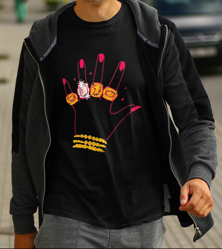 Hand Wearing Rings Bracelets 13 + 87 TNT Love Story T-Shirt