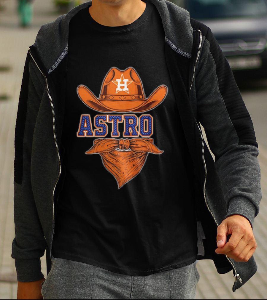 Houston Astros Cowboy Hat Bandana T-Shirt