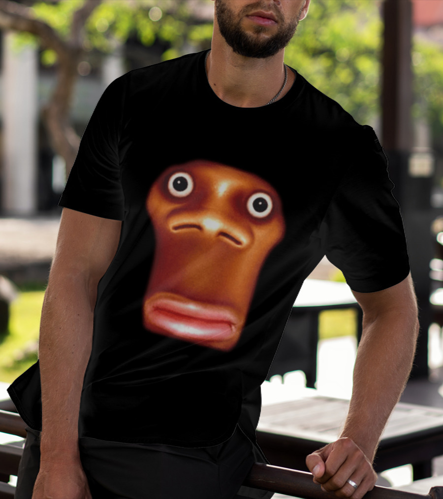 Stop Looking At Me Face Staring Meme Brown Expression T-Shirt