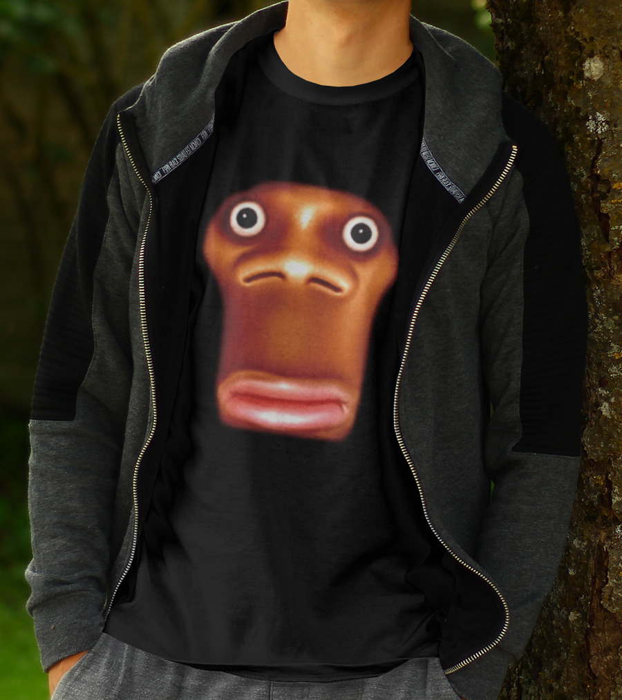 Stop Looking At Me Face Staring Meme Brown Expression T-Shirt