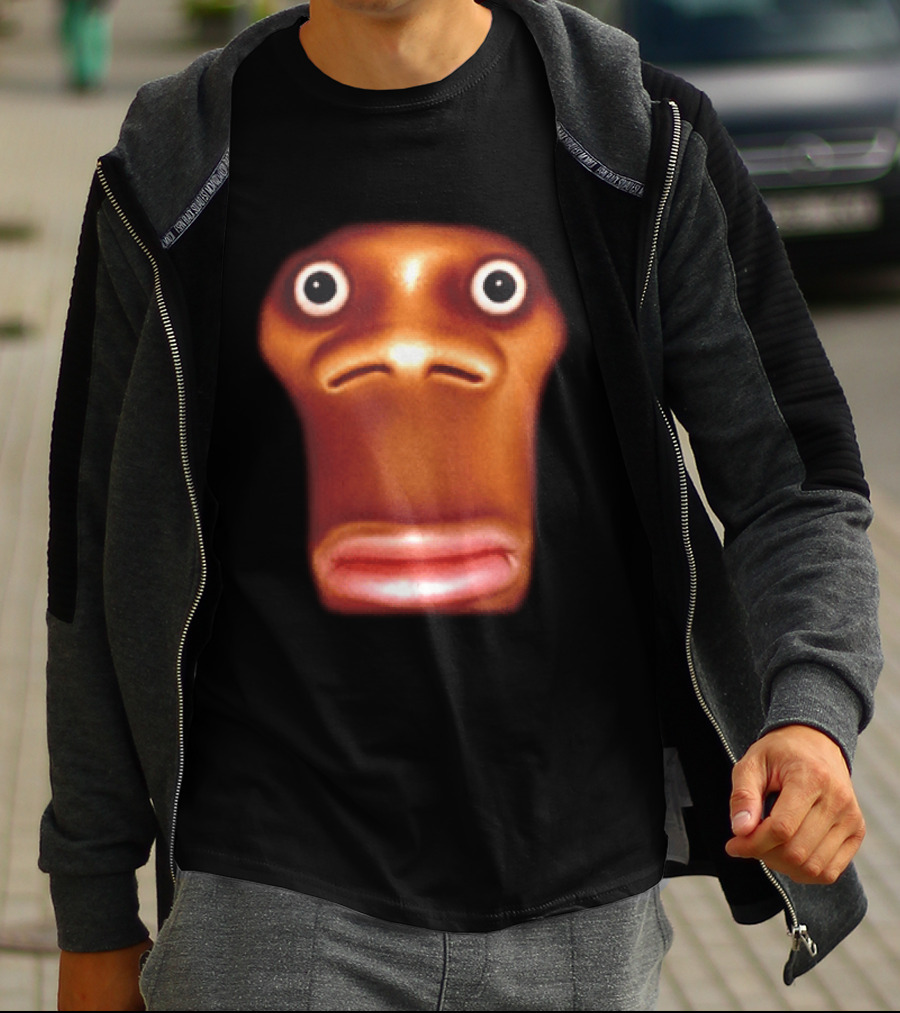 Stop Looking At Me Face Staring Meme Brown Expression T-Shirt