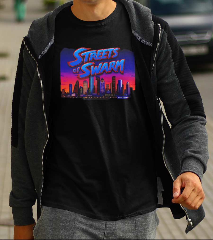 Streets Of Swarm Houston Texans Arcade Skyline Skyline T-Shirt