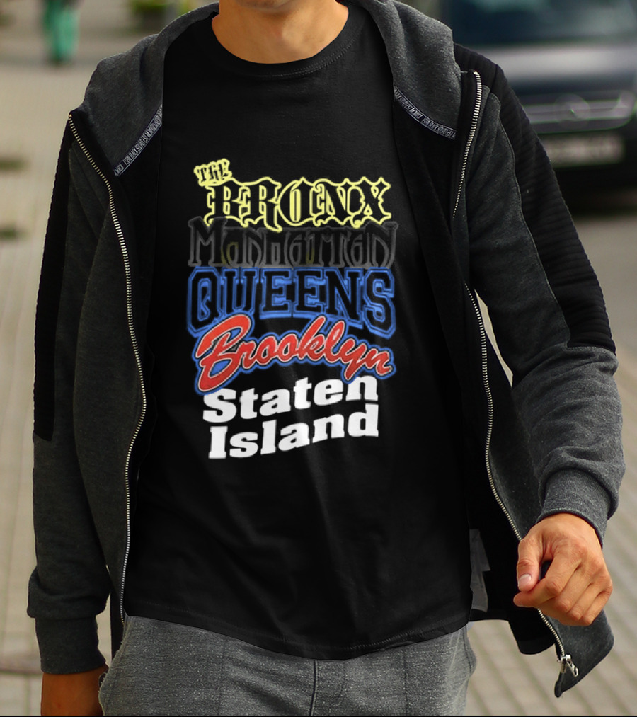 The Bronx Manhattan Queens Brooklyn Staten Island New York City Boroughs T-Shirt